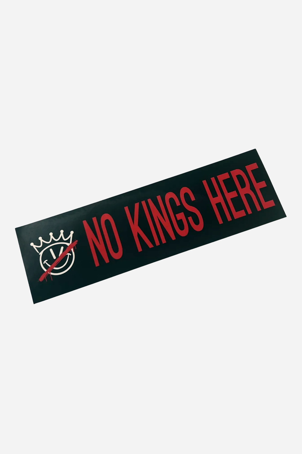 No Kings Here Bumper Sticker (Black)