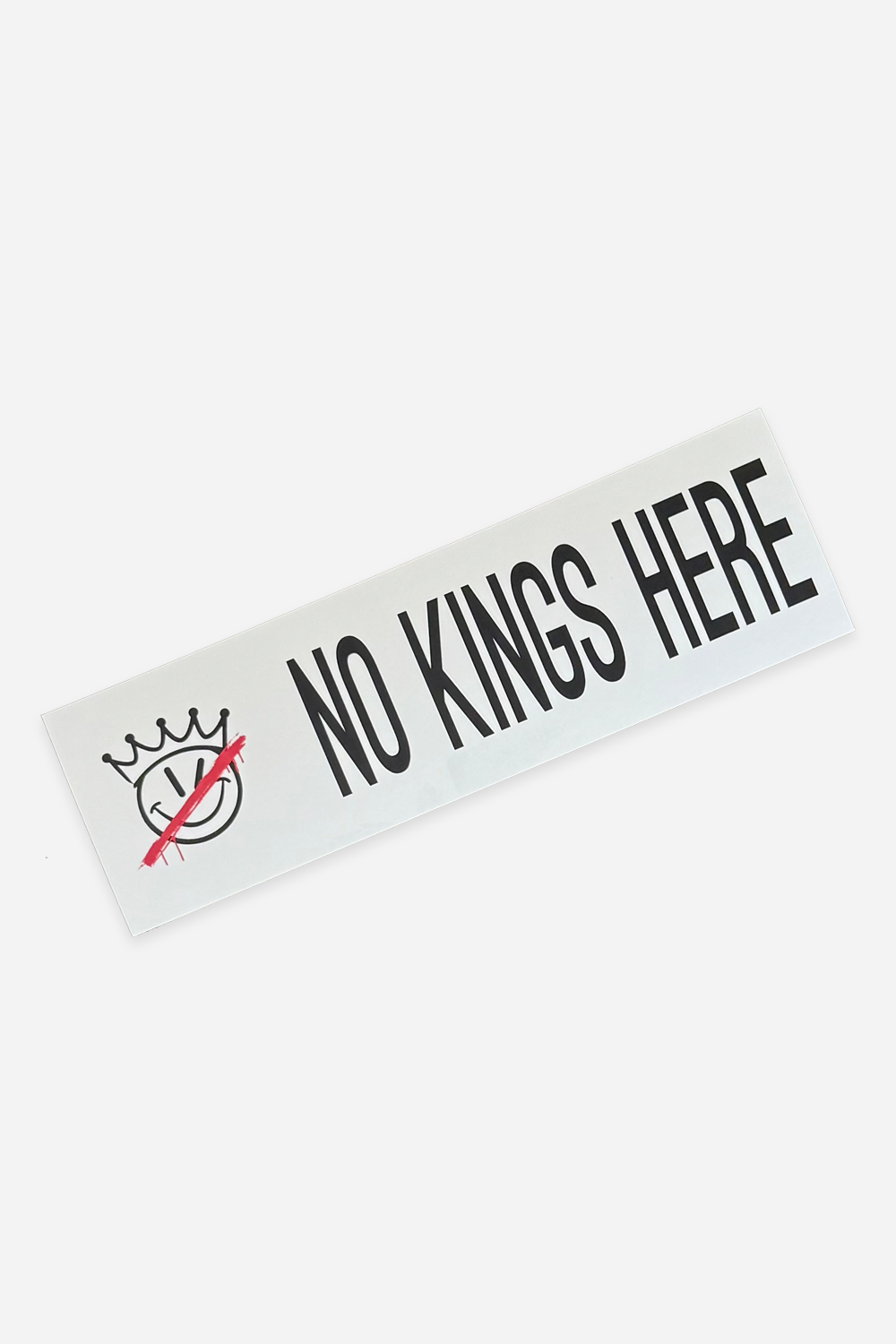 No Kings Here Bumper Sticker (White)