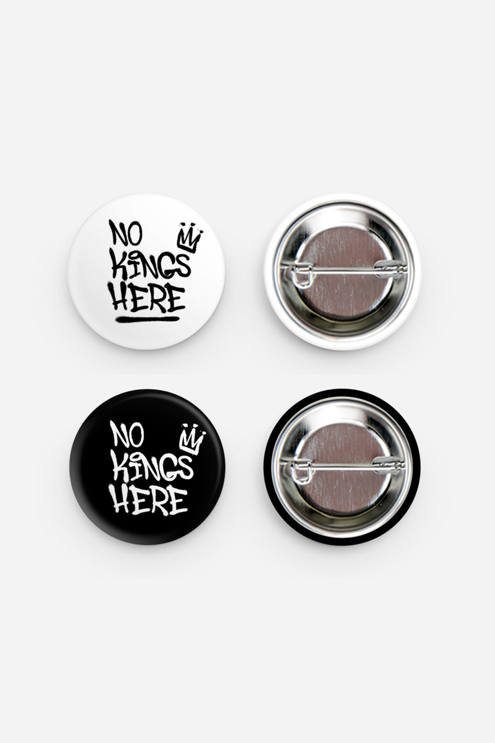 No Kings Here Graffiti 1” Baby Button Set