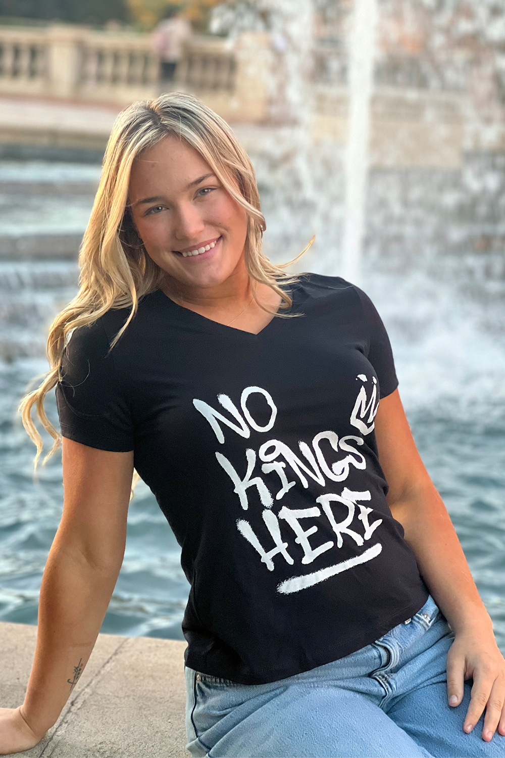 NKH Graffiti Ladies V-Neck T-Shirt