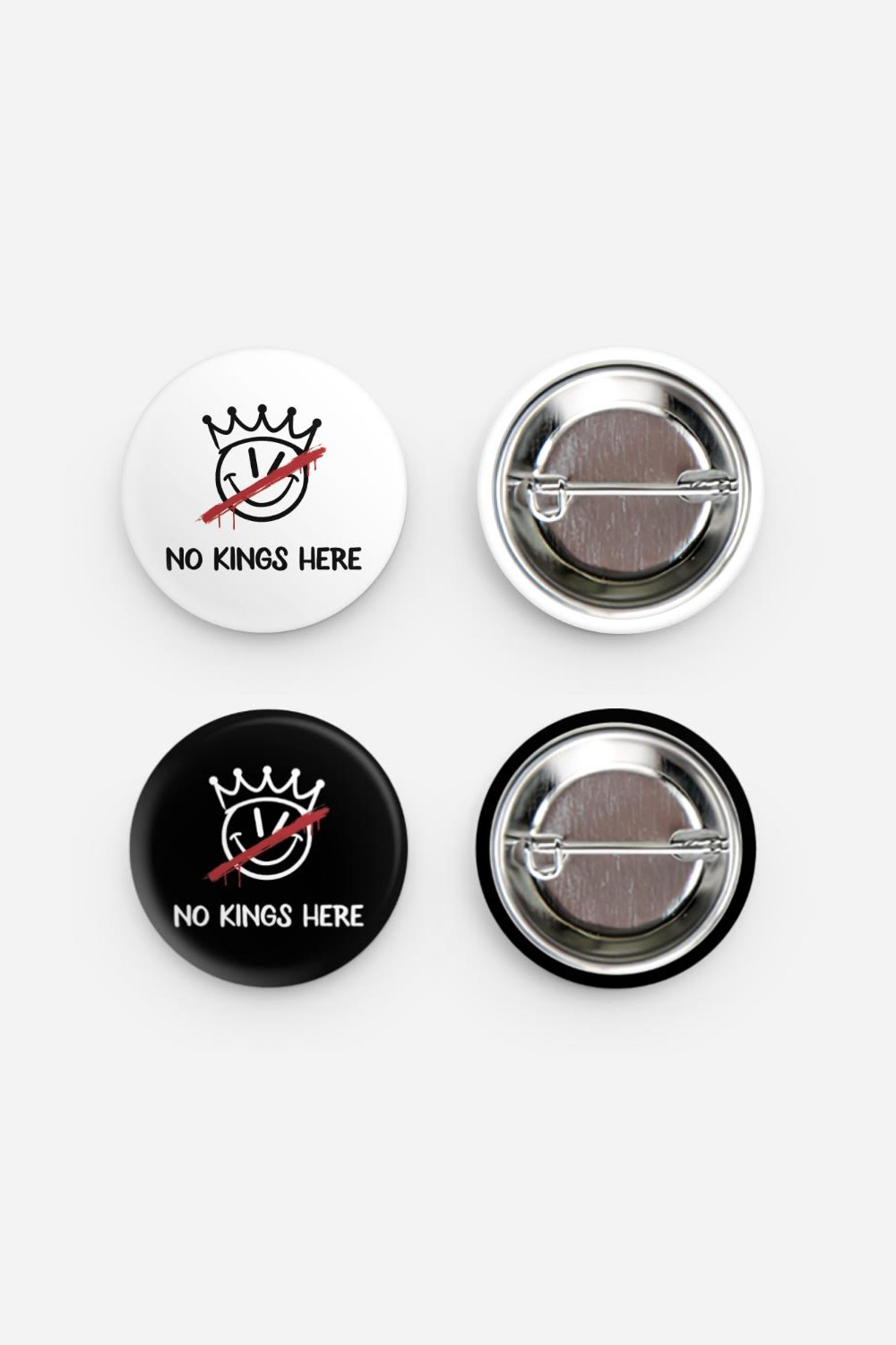 No Kings Here 1” Baby Button Set